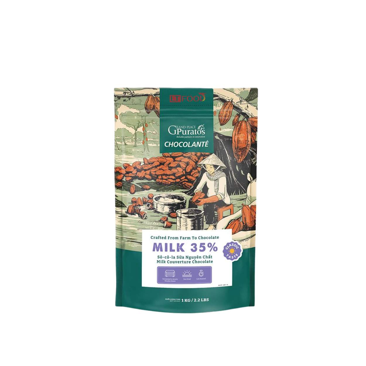 Chocoleta nút sữa 35%GPM35B - 1kg