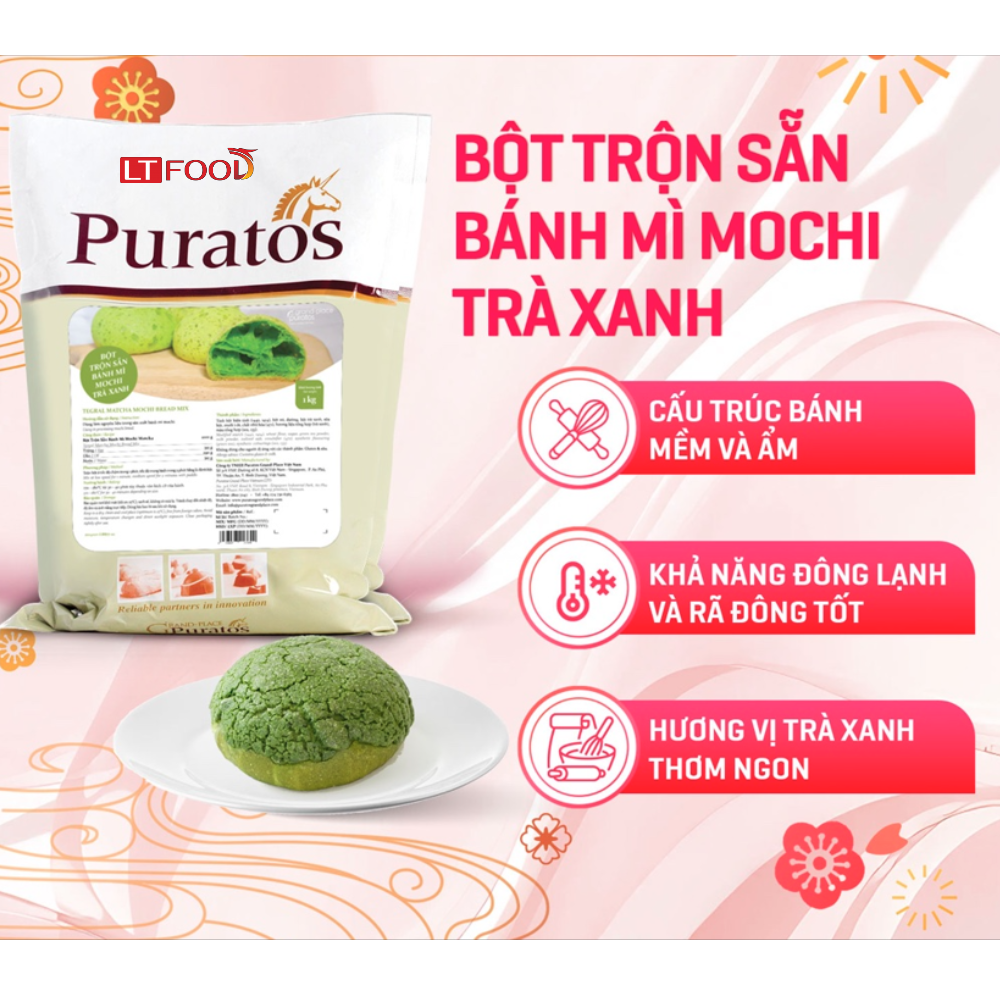 Bột trộn mochi trà xanh 1kg